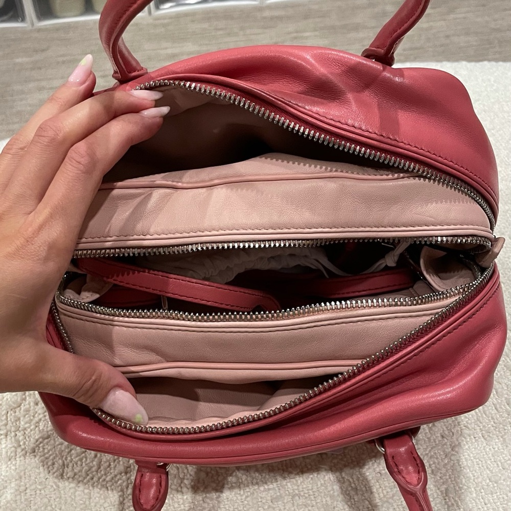 Prada Bauletto Inside Soft Calfskin Small Pink Leather Satchel - Picture 3 of 5